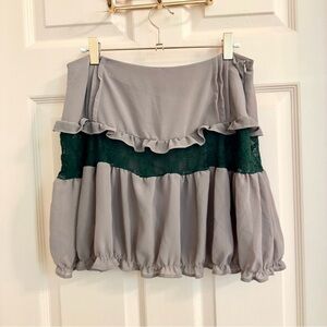 Purple and Green Ruffle Skort